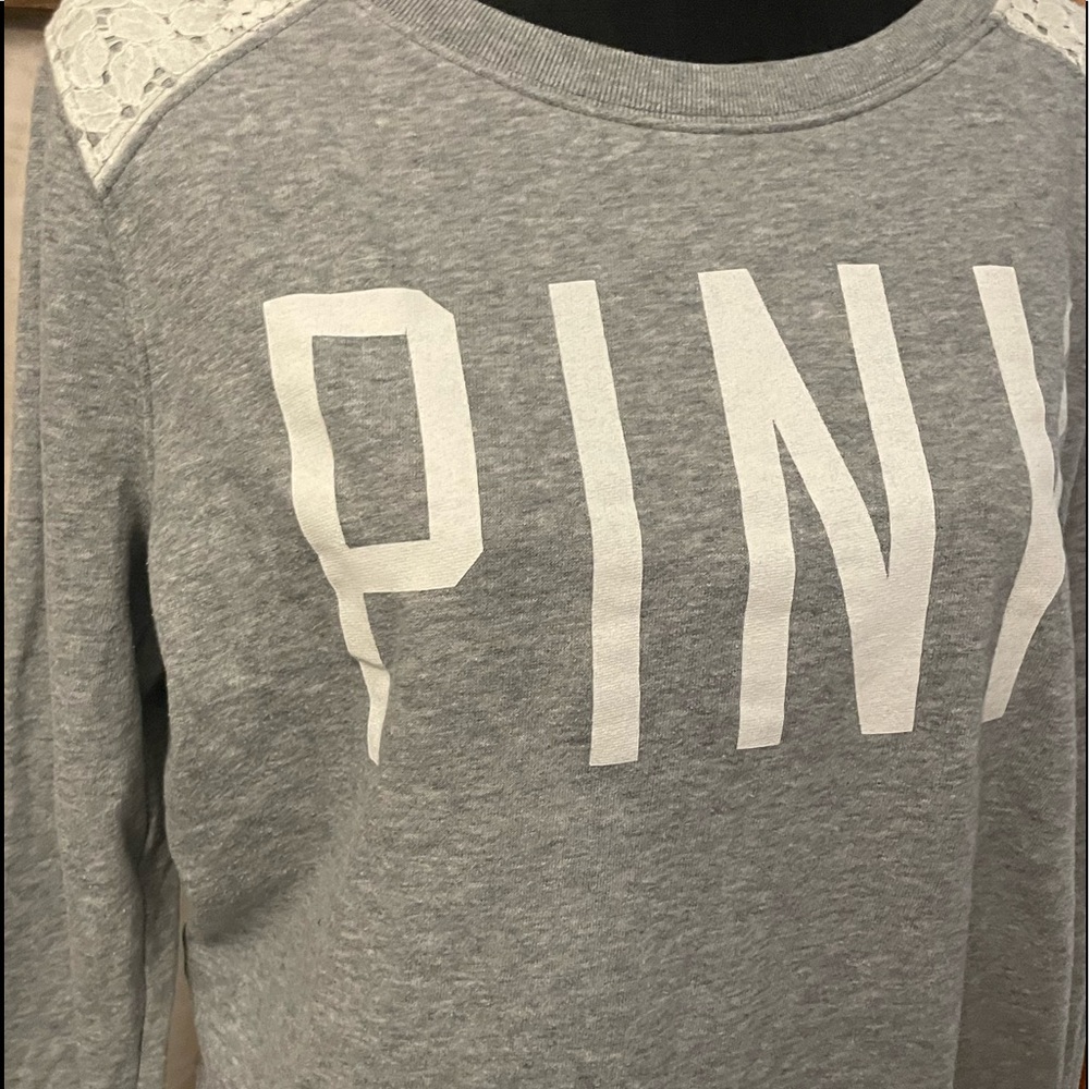 Grey with flower embroidery Sweater from Pink by Victoria’s Secret